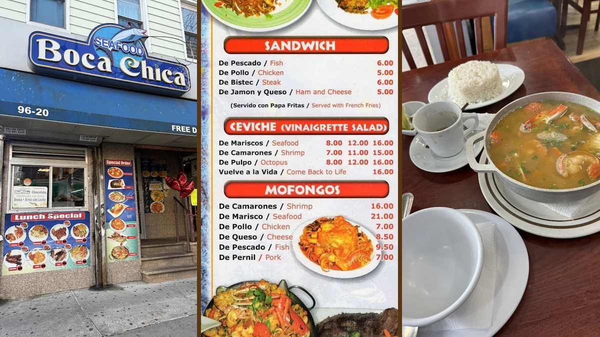 Seafood dishes on a casual restaurant table.
